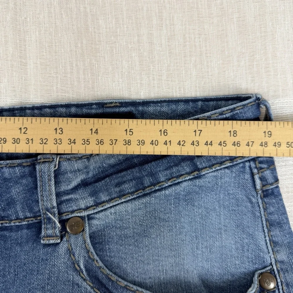 Rock 47 by Wrangler Denim Slim Boot‎ Men's Jeans Sz 38x32 Distressed Whiskers
